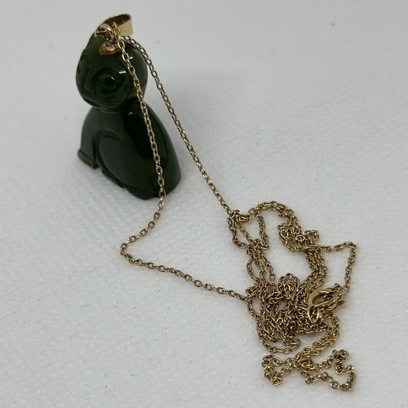 14k real solid gold jade lucky cat‎ - Picture 11 of 14